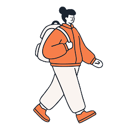 Person walking with backpack